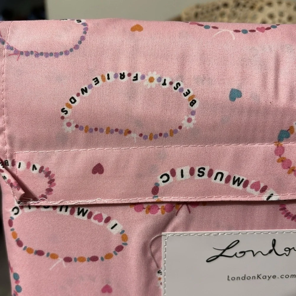 LAST SET! NEW! LONDON KAYE SWIFTY PINK FRIENDSHIP BRACELET KING SIZE SHEET SET